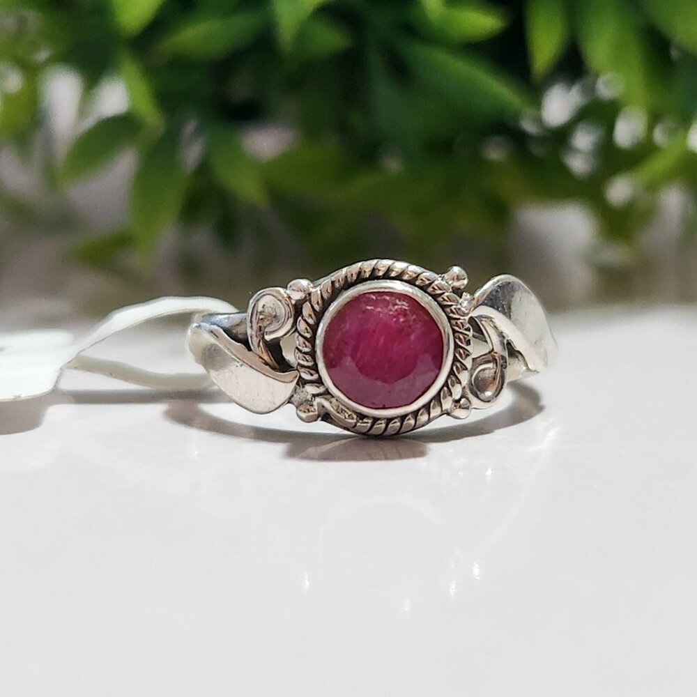 925 Sterling Silver Ruby Ring - image 1